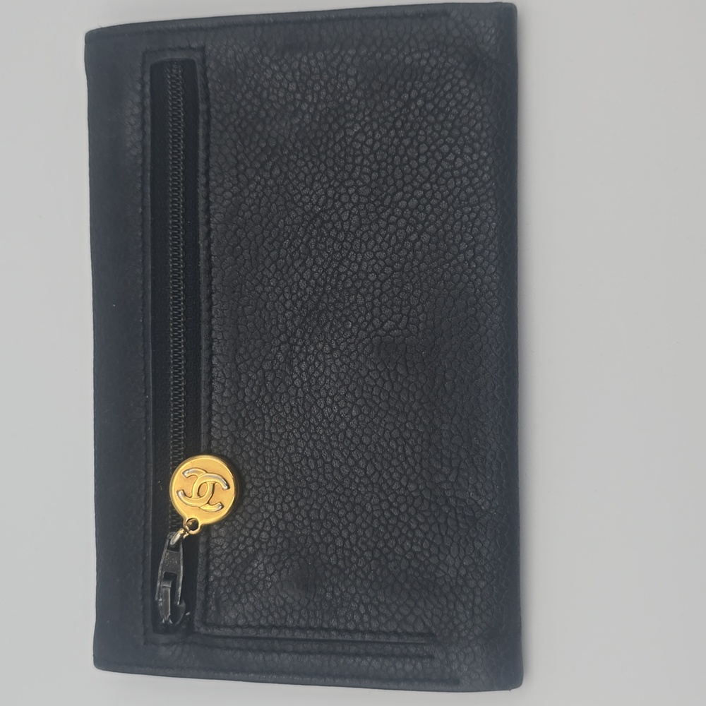 Chanel Big CC Logo Black Caviar W/ Gold Hardware Bifold Wallet (COA)(EUC)✨ - Picture 11 of 16